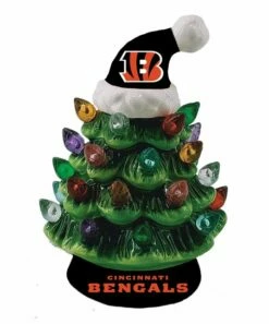 Budget 😉 Evergreen Cincinnati Bengals Green Tree & Santa Hat LED Light-Up Ornament 🌟