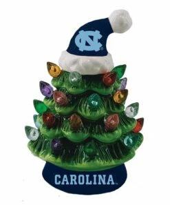 Coupon ⌛ Evergreen University Of North Carolina Green Tree & Santa Hat LED Light-Up Ornament 😍