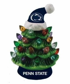 New ⌛ Evergreen Pennsylvania State University Green Tree & Santa Hat LED Light-Up Ornament 🤩