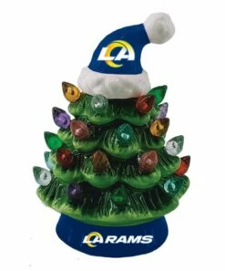 Budget 💯 Evergreen Los Angeles Rams Green Tree & Santa Hat LED Light-Up Ornament ❤️