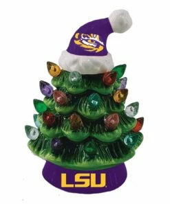 Buy ⭐ Evergreen Louisiana State University Green Tree & Santa Hat LED Light-Up Ornament 😍