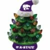 Best Sale 🎉 Evergreen Kansas State University Green Tree & Santa Hat LED Light-Up Ornament ⭐