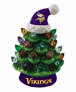 Cheapest 🔔 Evergreen Minnesota Vikings Green Tree & Santa Hat LED Light-Up Ornament 🥰