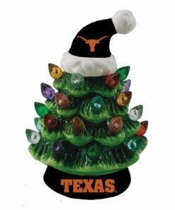 Wholesale 😀 Evergreen University Of Texas Green Tree & Santa Hat LED Light-Up Ornament 🛒