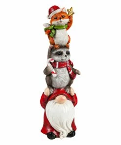 Cheapest 🛒 Evergreen Red & White Holiday Woodland Friends Stacked Figurine 🎉 -Outlet Evergreen Shop zu107149717 alt 2 tm1658512656