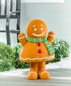 Cheapest 🎁 Evergreen Brown & Green Gingerbread Garden Statue 😉 -Outlet Evergreen Shop zu107149738 alt 2 tm1659637020