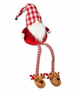 Buy 🛒 Evergreen Red Buffalo Check Reindeer-Slipper Gnome Shelf-Sitter ⌛