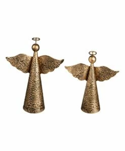 Buy 👏 Evergreen Bronzetone Floral Angel Figure - Set Of Two 🌟