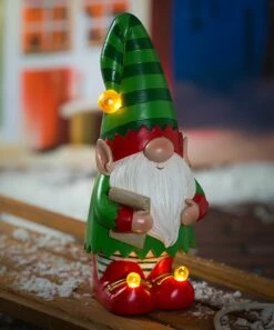 Best Pirce π Evergreen Green Stripe LED Elf Garden Gnome βοΈ