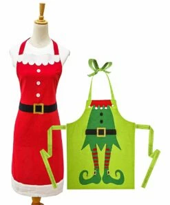 Buy ⌛ Evergreen Red & Green Santa Claus Elf Apron Set ⭐