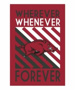 Wholesale 😍 Evergreen University Of Arkansas Cardinal 'Wherever, Whenever, Forever' Flag 🧨