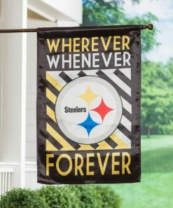 Buy 🎉 Evergreen Black & Yellow Pittsburgh Steelers 'Wherever Whenever' Flag ✨