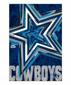 Hot Sale 🧨 Evergreen Blue & White Dallas Cowboys Justin Patten Suede Outdoor Flag 🔥