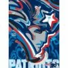 Hot Sale 😀 Evergreen Blue & Red New England Patriots Justin Patten Suede Outdoor Flag ✨