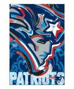 Hot Sale 😀 Evergreen Blue & Red New England Patriots Justin Patten Suede Outdoor Flag ✨