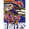 Brand new 😀 Evergreen Blue & White Baltimore Ravens Justin Patten Suede Outdoor Flag 🎉