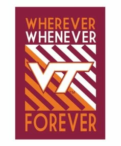 New 👏 Evergreen Virginia Tech Maroon 'Wherever, Whenever, Forever' Flag 👍