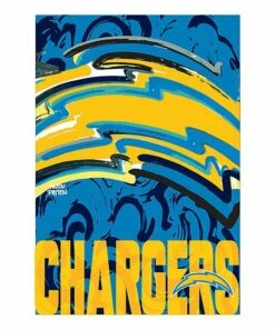 New 😀 Evergreen Blue & Yellow Los Angeles Chargers Justin Patten Suede Outdoor Flag 🔔