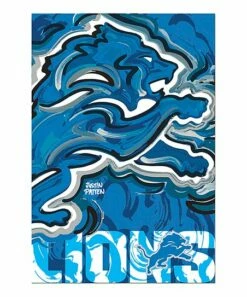 Best Sale 🎉 Evergreen Blue & White Detroit Lions Justin Patten Suede Outdoor Flag ❤️