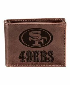 Cheap 🧨 Evergreen Brown San Francisco 49ers Leather Bi-Fold Wallet ⭐