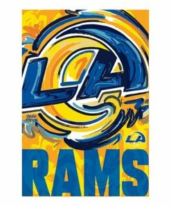 Top 10 ⭐ Evergreen Blue & Yellow Los Angeles Rams Justin Patten Suede Outdoor Flag 💯