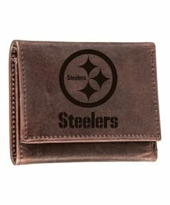 Buy 💯 Evergreen Brown Pittsburgh Steelers Leather Tri-Fold Wallet 🧨