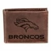 Cheap 💯 Evergreen Brown Denver Broncos Leather Bi-Fold Wallet 💯