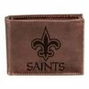 Buy 🎉 Evergreen Brown New Orleans Saints Leather Bi-Fold Wallet ⌛