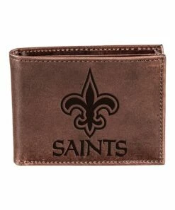 Buy 🎉 Evergreen Brown New Orleans Saints Leather Bi-Fold Wallet ⌛