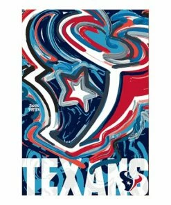 Cheap ✔️ Evergreen Blue & Red Houston Texans Justin Patten Suede Outdoor Flag 🧨