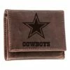 Flash Sale 💯 Evergreen Brown Dallas Cowboys Leather Tri-Fold Wallet 👏