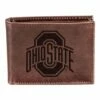 Promo 🎁 Evergreen Ohio State Buckeyes Brown Leather Bi-Fold Wallet 💯