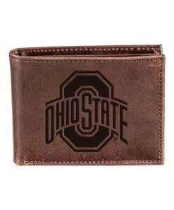 Promo 🎁 Evergreen Ohio State Buckeyes Brown Leather Bi-Fold Wallet 💯