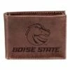 Budget 😀 Evergreen Boise State Broncos Brown Leather Bi-Fold Wallet 🎁