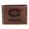 Best deal 👏 Evergreen Montreal Canadiens Logo Leather Bifold Wallet 🎁