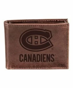 Best deal 👏 Evergreen Montreal Canadiens Logo Leather Bifold Wallet 🎁