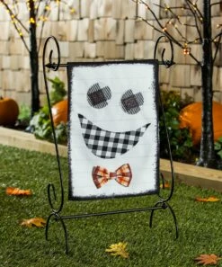 Coupon 🎁 Evergreen White Plaid Ghost Garden Flag 😍