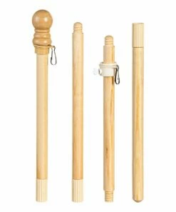 Cheap ✔️ Evergreen Red & Blue American Flag With Wood Flag Pole 🥰