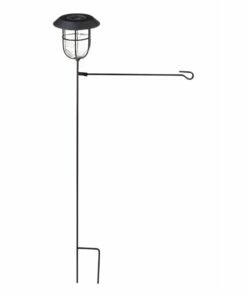 Budget ๐ Evergreen Black Solar Lantern Outdoor Flag Stand โญ