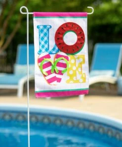 Buy π Evergreen Pink & Blue 'Love' Outdoor Flag π