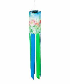 Brand new 🤩 Evergreen Green & Blue Floral Color-Changing Solar Windsock 🌟
