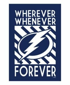 New ❤️ Evergreen Tampa Bay Lightning 'Whenever' Outdoor Flag ⌛