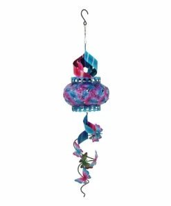 Outlet 🧨 Evergreen Blue & Purple Butterfly-Accent Solar Spinner ✔️