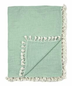 Best deal ✔️ Crane Baby Evergreen Tassel-Fringe Lovey Blanket 🧨