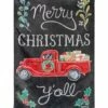 Hot Sale 😉 Evergreen Red & Black 'Merry 🎁 Christmas Y'all' Truck Outdoor Flag 👏