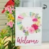 Promo 🎉 Evergreen Red Floral Cardinal Garden Flag Stand Décor 🌟