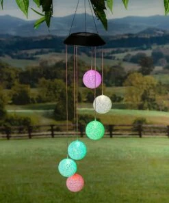 Flash Sale 😀 Evergreen Color-Changing Crystal Ball Solar Mobile 🧨
