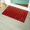 Promo 😀 Evergreen Red & Black Buffalo Plaid Layering Mat 🔔