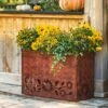 Flash Sale ❤️ Evergreen Rust Laser-Cut Floral Outdoor Planter ❤️