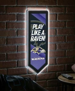 Hot Sale 🌟 Evergreen Baltimore Ravens 'Play Like A Raven' LED Pennant Wall Décor ⭐ -Outlet Evergreen Shop zu108811609 alt 2 tm1662749265